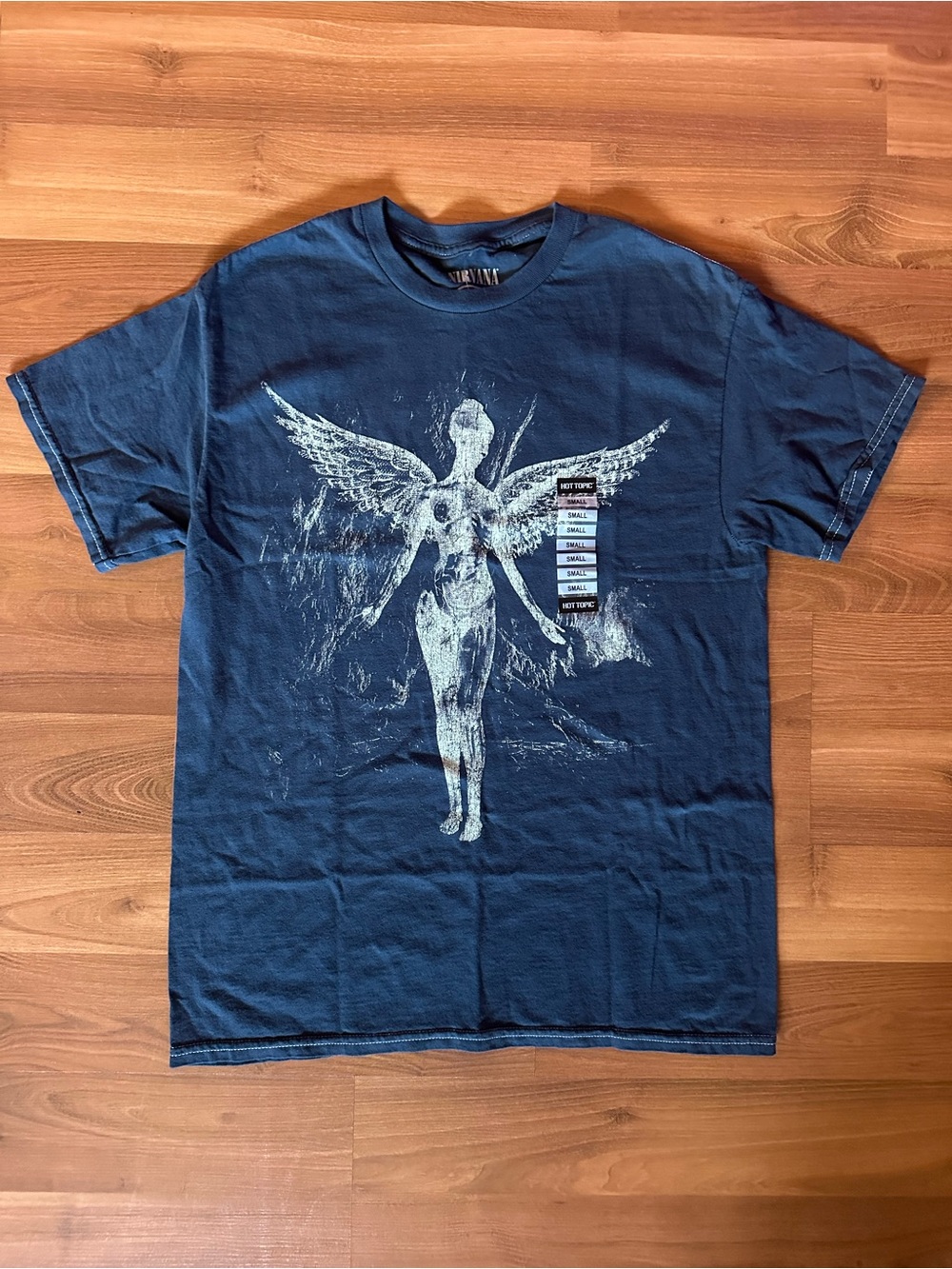 🆕 NIRVANA In Utero Navy Short Sleeve Graphic Pigment Dye Tee - Picture 2 of 8